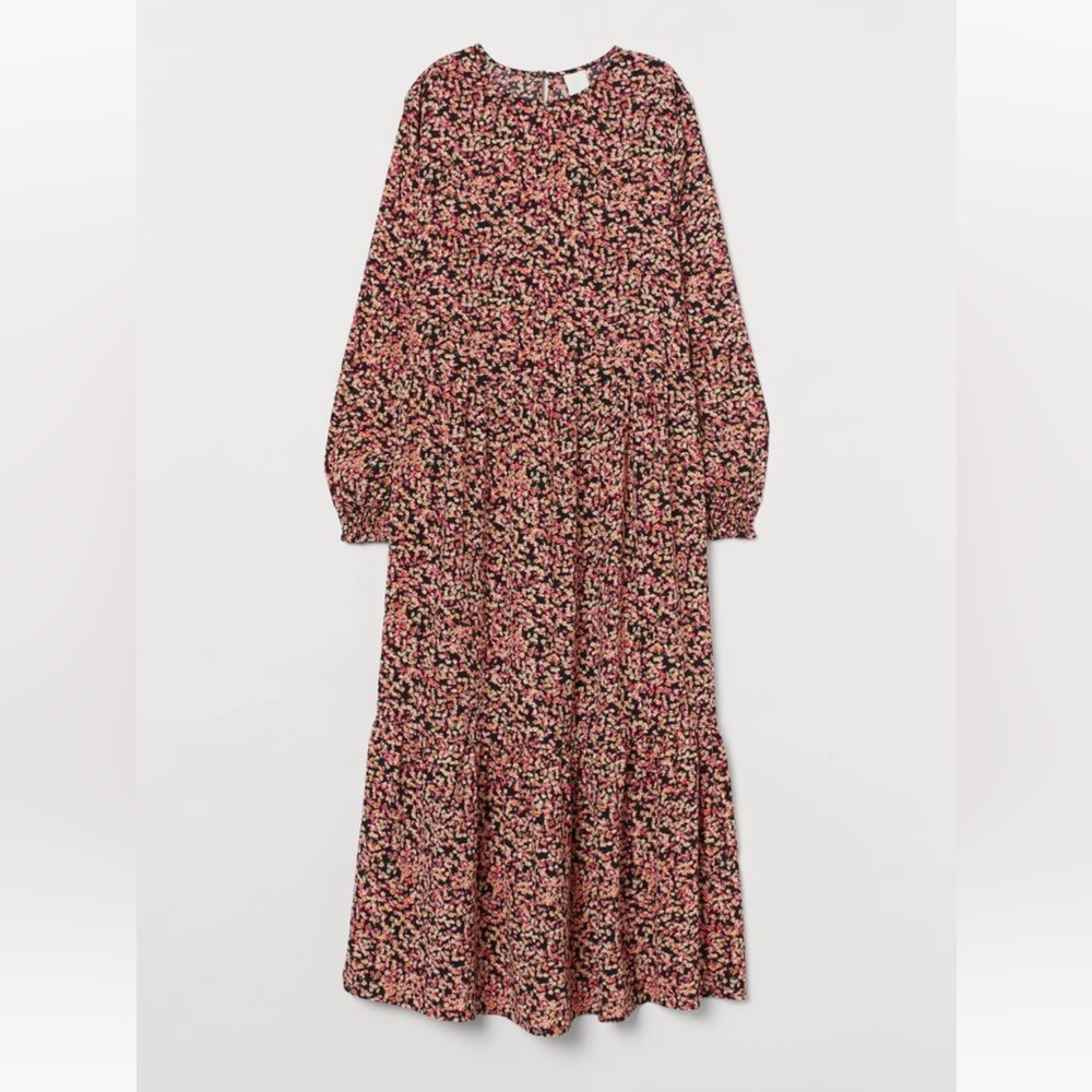 Creped Floral Maxi Dress